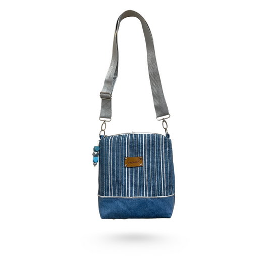 Sac à bandoulière rayé jean