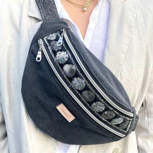 Sac banane Jean sequins